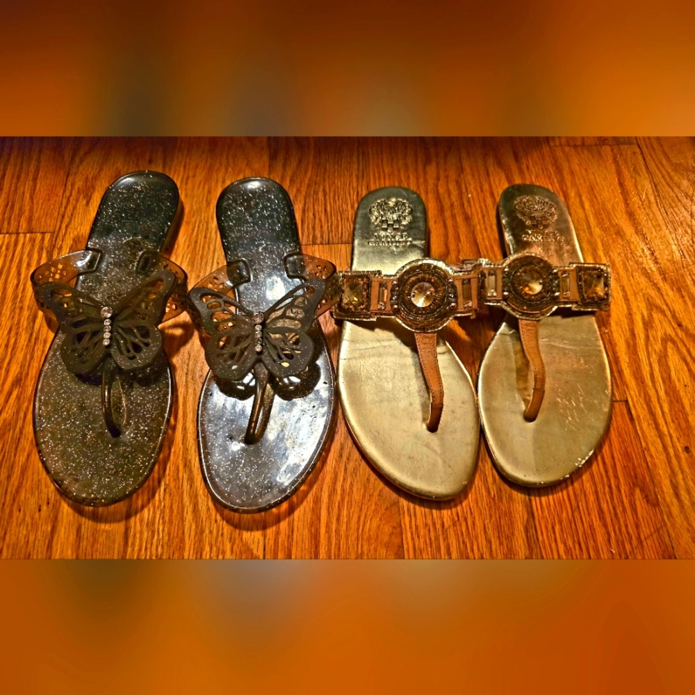 Coach + Vince Camuto Thong Sandals. Lot of 2.